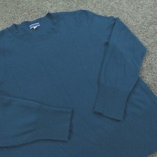 J. Crew Sweater Mens Medium Crew Neck Pullover Blue Sweatshirt 100 Cashmere
