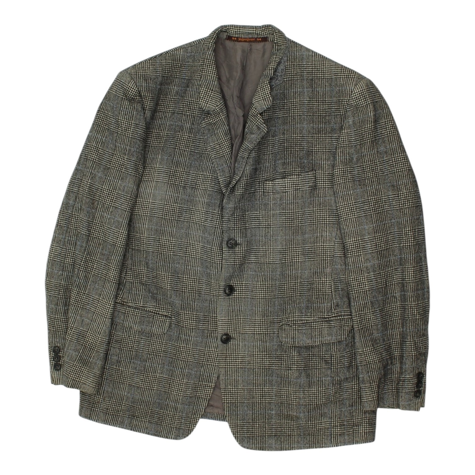 Blazer Yves Saint Laurent Giacca Tuta Vintage Uomo Grigio Formale 3 Bottoni