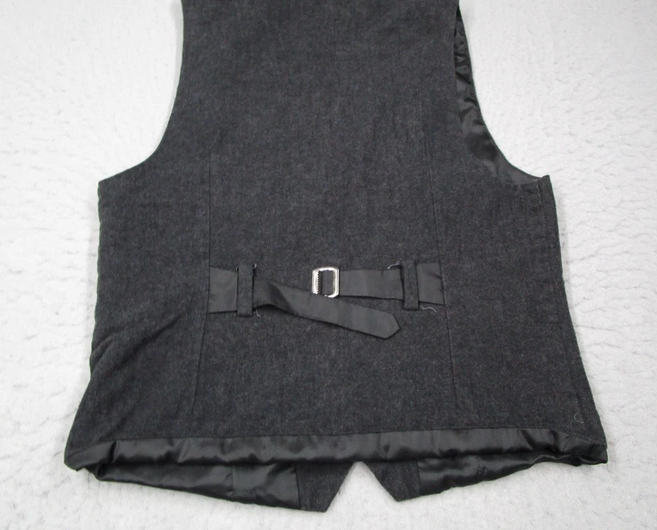 Chaleco Obey Para Hombres Medio Gris Sarga Botones Chaleco Ajustable Forrado Bolsillos Foto 4 de 4