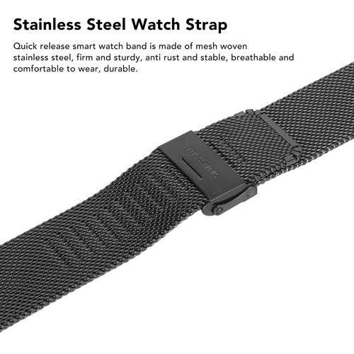 Stainless Steel Mesh Watch Strap Adjustable Quick Release Watch Band 26mm Fi L2S - Picture 5 of 28