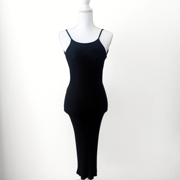 Langes schwarzes rückenfreies figurbetontes Kleid ohne Marke - Einheitsgröße