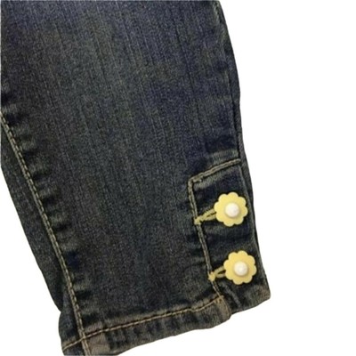 Capri En Jean Gymboree Pour Fille Taille 5 - Poches Brodées - Jambes à Poignets - Occasion Très Bon état