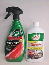 (2-Pk) Turtle Wax WAX & DRY 1-Step CARNAUBA INSTANT SHINE 26 Oz. ZipWax 16 Oz.