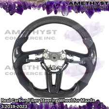 Brand New Real Carbon Fiber Steering Wheel Replacement For Mazda 3 2019-2023
