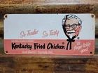 VINTAGE KENTUCKY FRIED CHICKEN PORCELAIN SIGN KFC FAST FOOD DRIVE THRU SANDERS