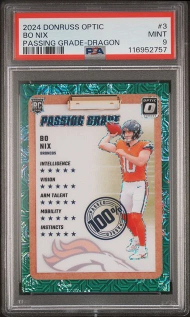 Bo Nix Panini Donruss Optic Passing Grade #3 Dragon