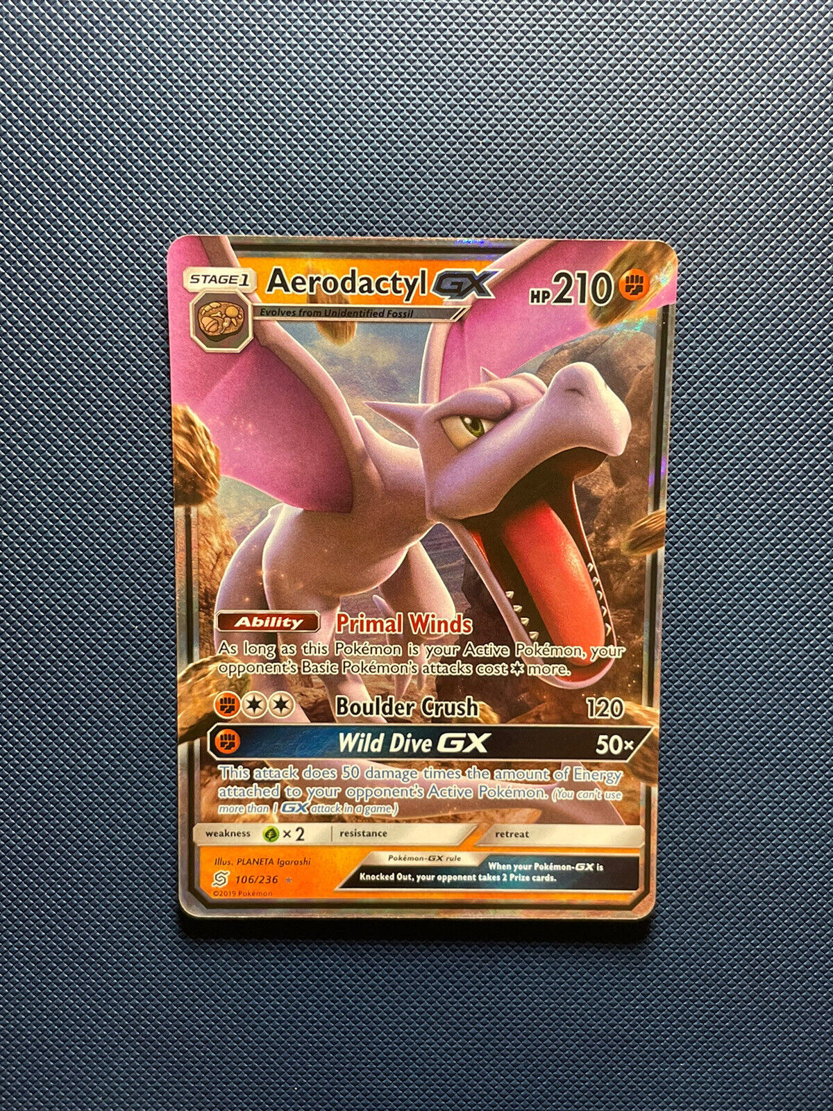 Aerodactyl GX - 106/236 - Ultra Rare - Pokemon » Singles - Pokemon »  Unified Minds - Wild Things Games