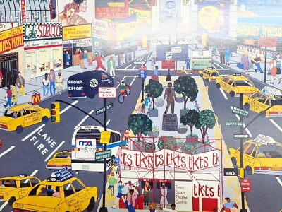 Pat Singer's New York Time Square Art Painting LARGE 24x32 | eBay