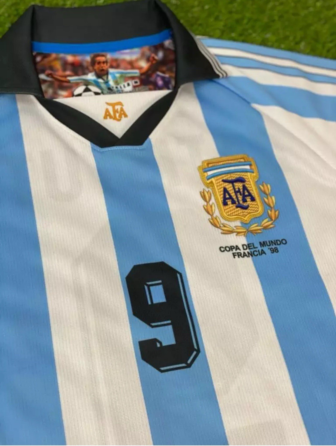 Argentina Camisa Replica de Futbol Retro 1998 Batistuta Tallaje Americanos Sz XL