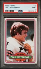 1980 TOPPS #418 CLAY MATTHEWS PSA 9