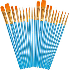 Soucolor Acrylic Paint Brushes Set, 20Pcs round Pointed Tip Artist Paintbrushes