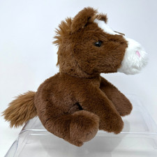 Petting Zoo Horse Plush Stuffed Animal Brown Pony Mare Stallion Cute 9" with TAG