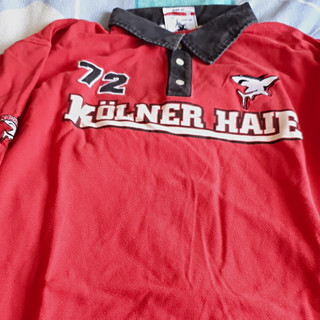 FIRST B Kölner Haie KEC Fan Shirt/Polo mit Kragen rot/schwarz Größe XL haie.de