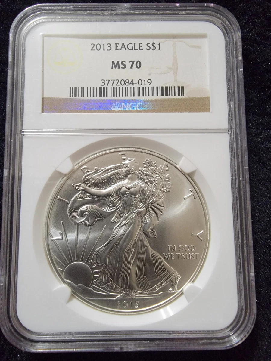 25+ American Eagle MS 70 Graded 2013 Silver Bullion Coins for sale