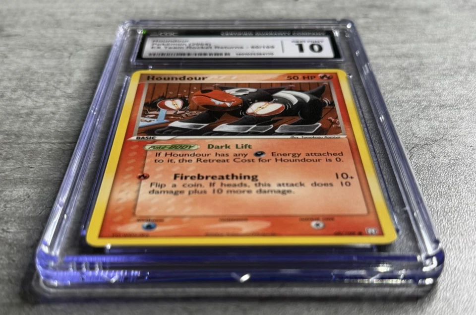 Pokemon Card Houndour CGC 10 Gem Mint, EX Team Rocket Returns 60/109, 2004 (1) - Image 3 of 4