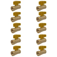 10 Pc 1/2" IPS Brass Gas Ball Valve , CSA Approv. 1/4 turn - Propane,Natural Gas