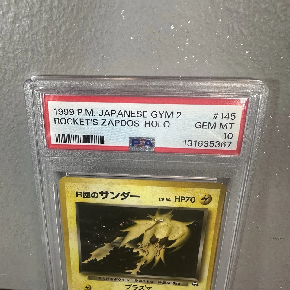 Rocket's Zapdos Pokemon 1999 Holo Gym 2 Challenge Japanese 145 PSA 10 Gem Mint - Image 2 of 4