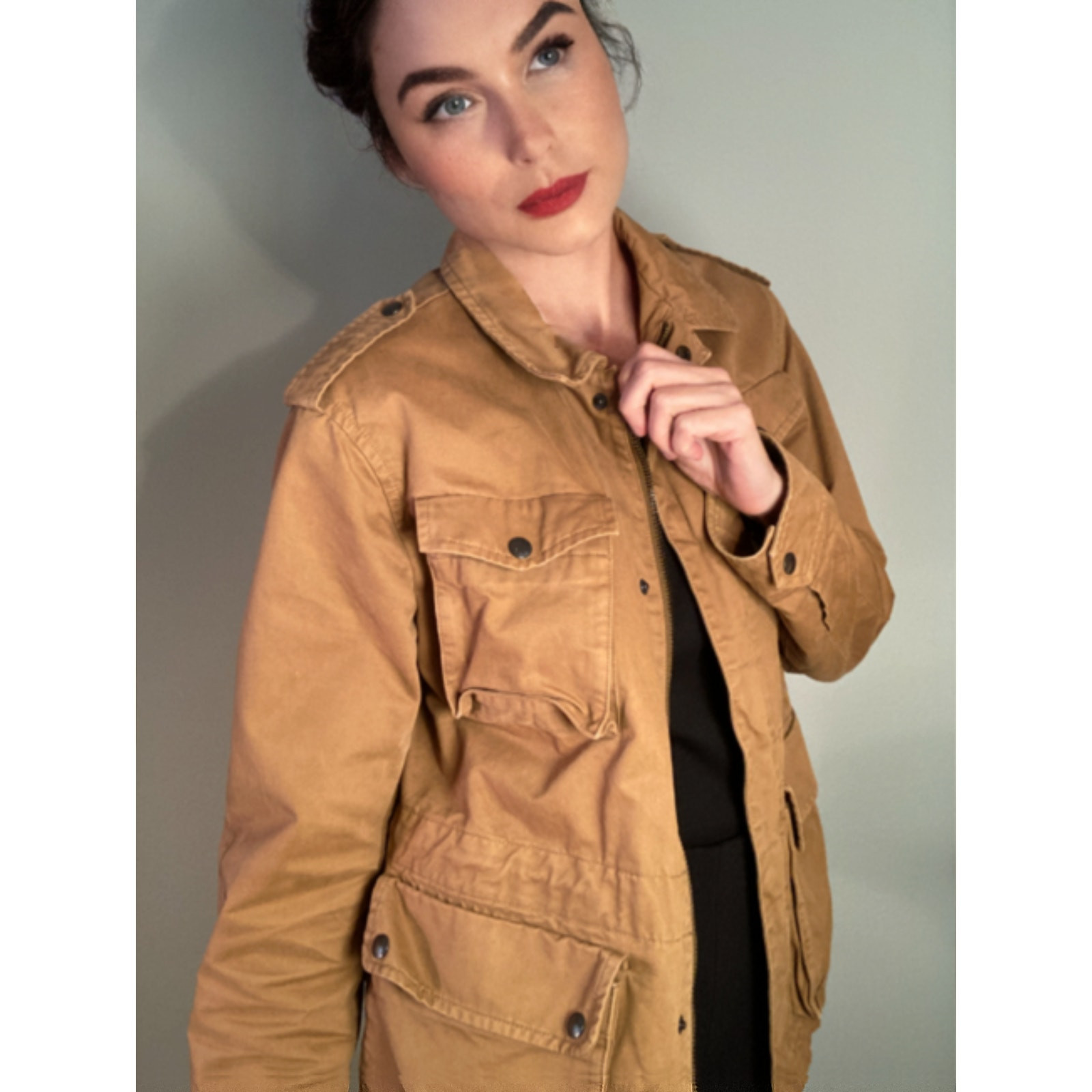 Banana Republic Vintage Cotton Field Safari Jacket 90s Y2K ~ Men M | Women L/ XL image 2