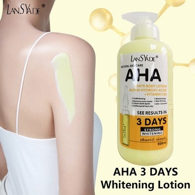 AHA White Body Alpha Hydroxy Acid + Vitamins Skin Whitening Lotion 500ml