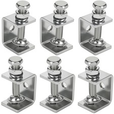 6 Pack Stainless Steel C Clamp - 1-3/16 Inch Small C 1 3/16 In-6pcs, Silver
