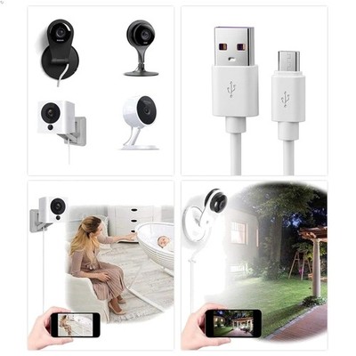 Micro USB Power Cable for Wyze Cam v3, Nest, Arlo Q, Blink, Ring Mini Cam, Yi...