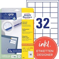 Avery Zweckform Universal-Etiketten 48,3 X 33,8 Mm Weiß 960 Etiketten