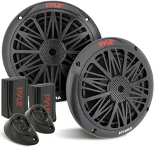 Pyle 6.5" 200 W Marine Boat Speaker System Weather Proof Dual 2 Way