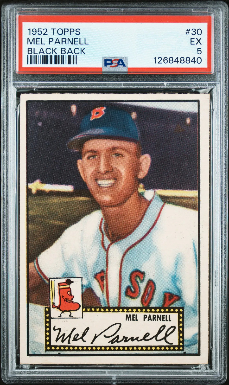 1952 Topps #30 Mel Parnell Black Back PSA 5 EX!!