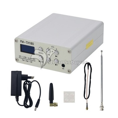 FM-TX180 Bluetooth Stereo Radio Transmitter 75MHz-108MHz 0.96-in OLED Screen