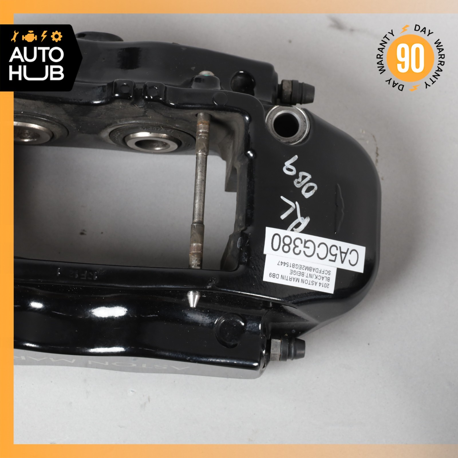 08-18 Aston Martin DB9 DBS Rear Brake Calipers Set Black AD232C465CA OEM 22k