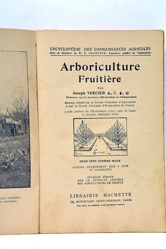 Obstbau Joseph VERCIER Illustrationen Axt um 1920