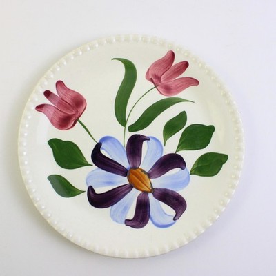 Vtg Blue Ridge Southern Töpfereien Handbemalte Blumen Essteller 9.25 '' Fehler