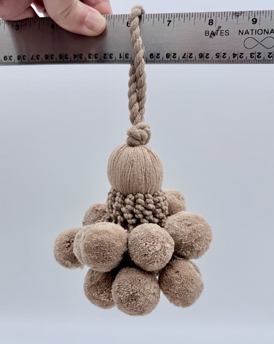 Large Ball Tassel Curtain Tiebacks Decorative Curtain Cord - Tan