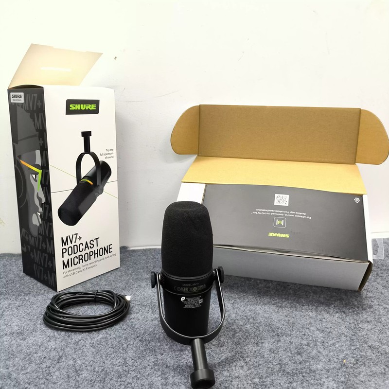 Shure MV7+ Podcast Microphone USB XLR Dynamic Mic for Streaming and Recording