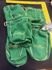 Crown Royal Royale Old Vintage Green Yellow Cloth Drawstring Bag Lot Five 5 Bags — photo 1