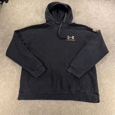 Under Armour Freedom Hoodie Mens Large Black Pullover Flag Graphic Long Sleeve