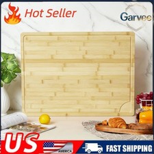 Bamboo Cutting Board Extra Large 24x18 with Juice Groove  Handles