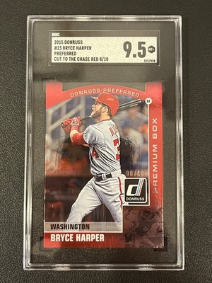 Bryce Harper 2015 Donruss Preferred Cut To The Chase Red /10 SGC 9.5 Phillies