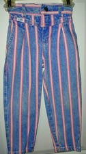 Lee Vintage 1980s Striped Denim Jeans Kids Size 4 Slim