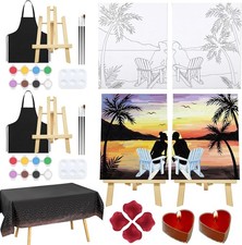 Date Night Painting Kit for Couples Sip and Paint Kit for Adults Couples Pre ...