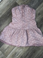 Pink Floral Kimchi Blue Dress Button Frill Lace Tie Size Medium Urban Outfitters