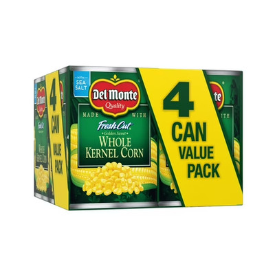 Del Monte Golden Sweet Corn 15.25 oz Cans Pack of 4 Whole Kernel Vegetables