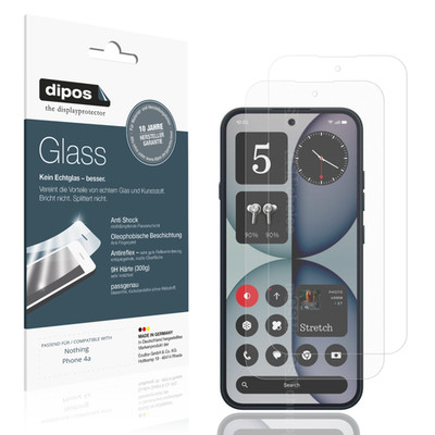 2x Schutzfolie für Nothing Phone 4a matt - Anti-Shock 9H Folie dipos Glass