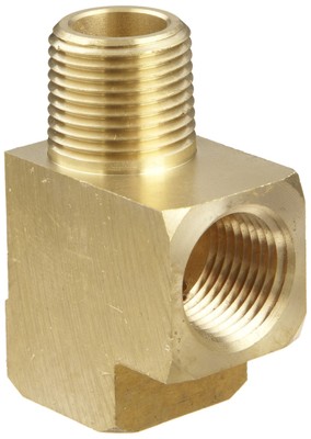 Anderson Metals - 06127-02 Brass Pipe Fitting, Barstock Street Tee, 1/8'' Female