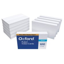 Oxford 41 1000 PK Ruled Index Cards, 4" x 6", 4 x 6, 1000 Count, White