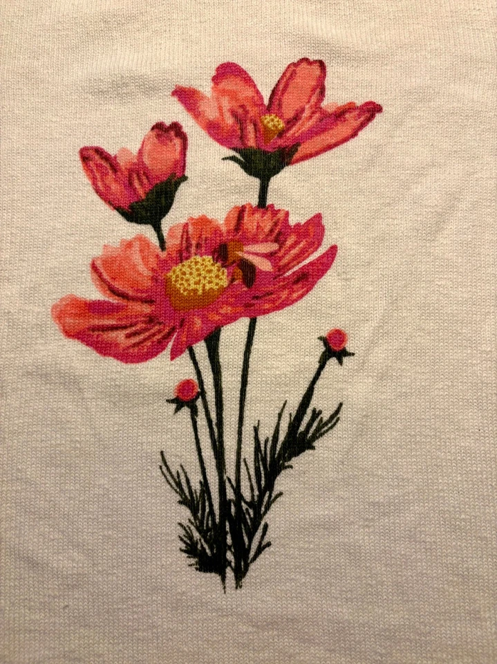 Suéter ligero manga larga estampado floral rosa blanco Coldwater Creek talla 1X Foto 3 de 4