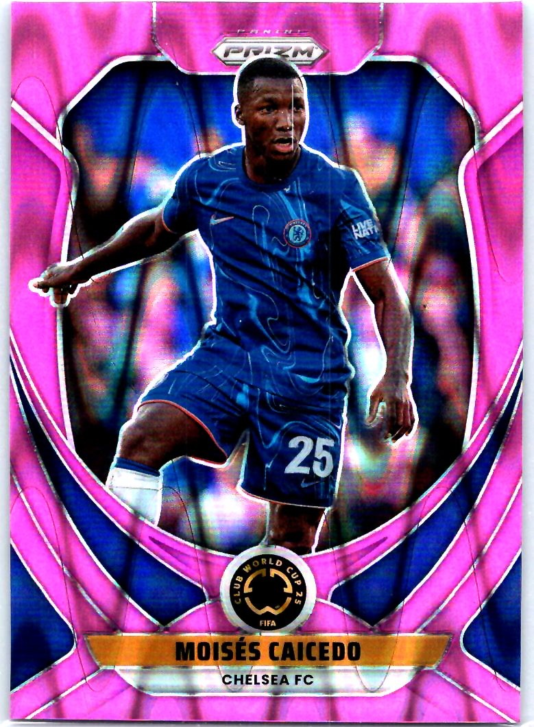 2025 Panini Prizm FIFA Club World Cup #70 Moises Caicedo Pink Seismic #/299