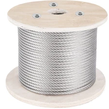 Uimoso 5/32" 316 Stainless Steel Cable, 1x19 Strand, 500 ft Spool