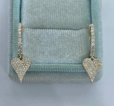 Valentine Day 1Ct Lab Created Diamond Dangling Earrings 14K Yellow Gold Plated