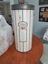 Atlantic Stamping Co Cream Pail  Wooden Bale & Handle Antique Primative 20" Tall